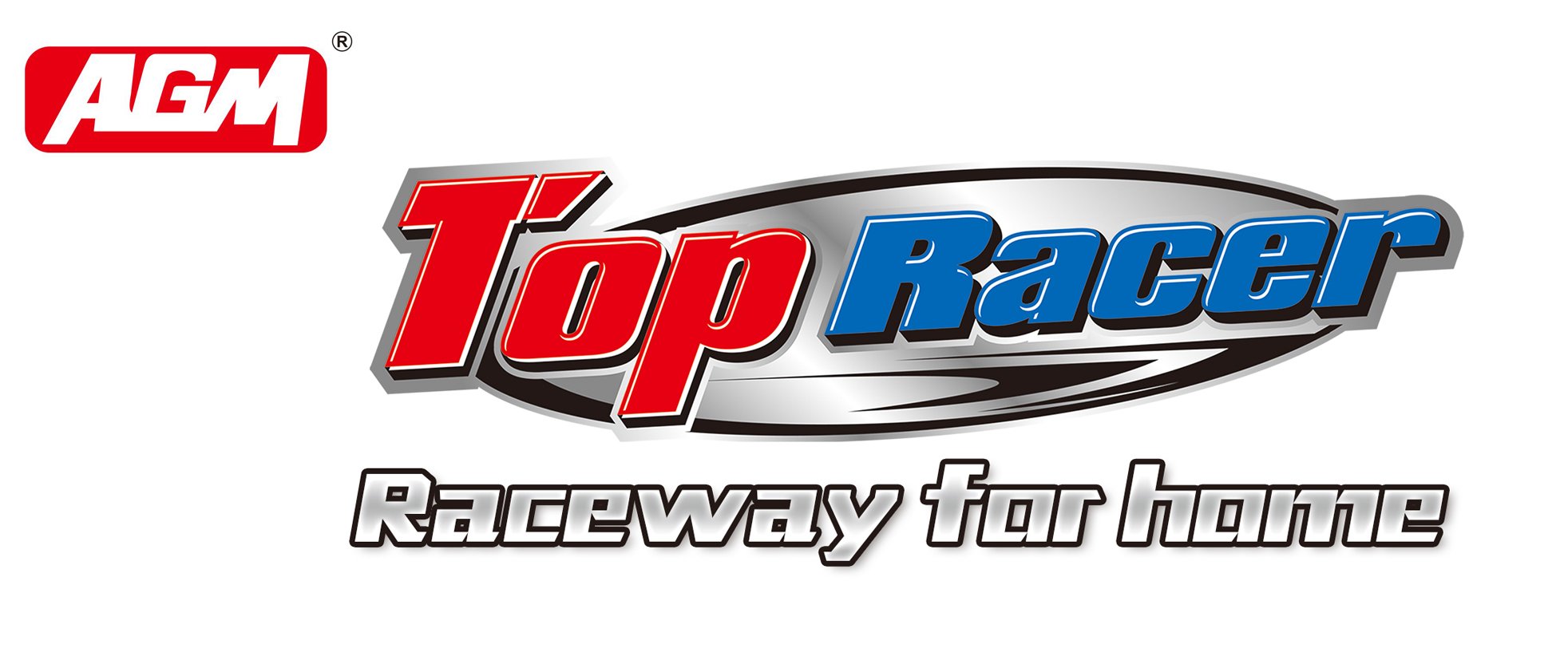 Das Logo von Top Racer, Raceway for home. Top Racer stellt hochwertige Rennbahnen her.