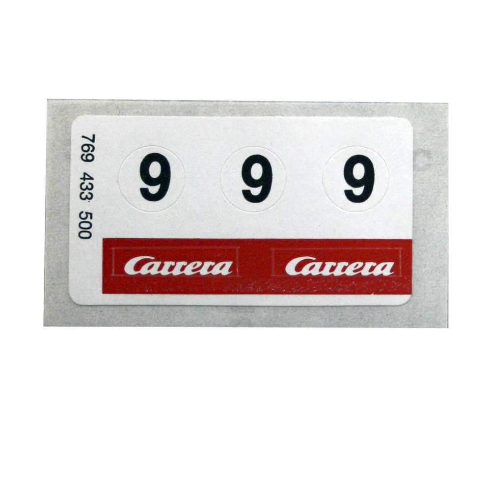 Bild 1 von Decalbogen Startnummer 9 und Carrera Schriftzug