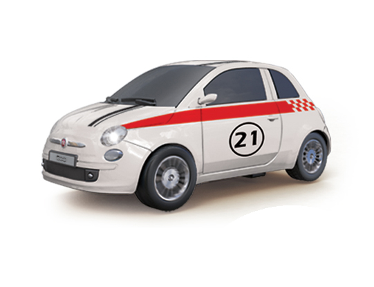 Bild 1 von Ersatzkarosserie für AGM Top Racer Rennbahnen Fiat 500 in Weiss No. 21