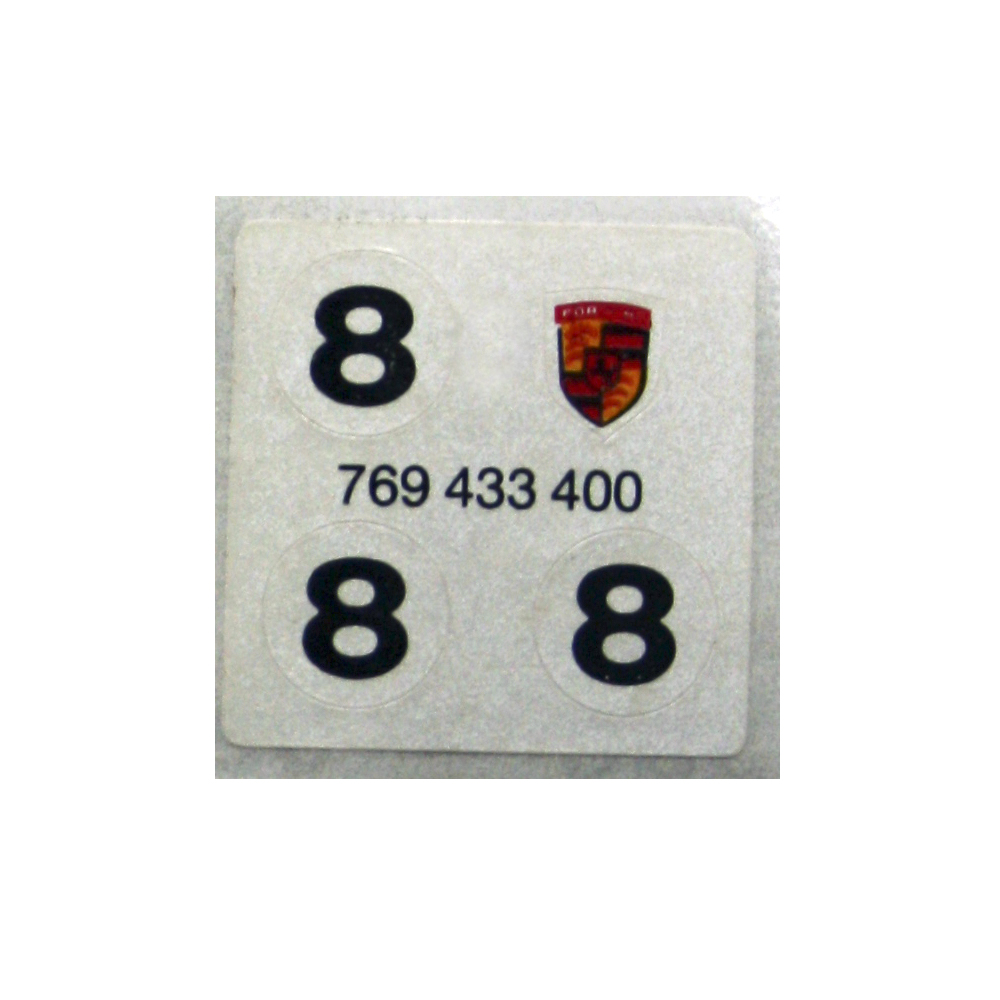 Bild 1 von Decalbogen Porsche Startnummer 8 mit Porsche Emblem