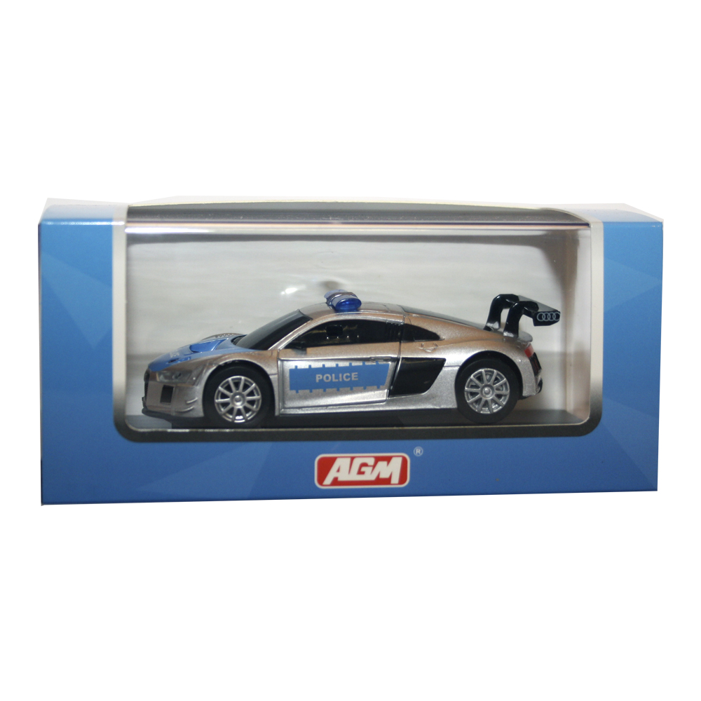 Bild 1 von AGM Top Racer Slotcar - Audi Quattro R8 LMS - Police Car Silber/Blau