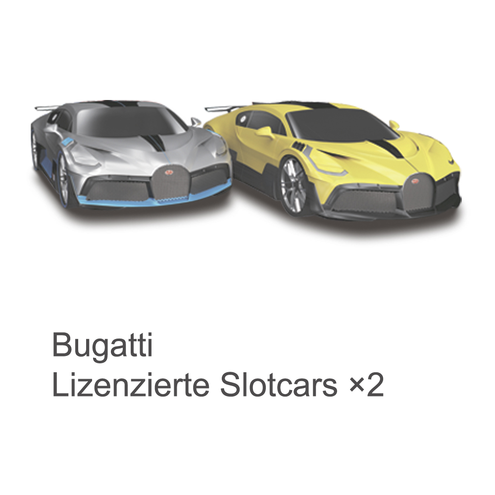 Bild 1 von AGM Top Racer Slotcar MR-04L 1:64 mit 2 Bugattis Slotcars